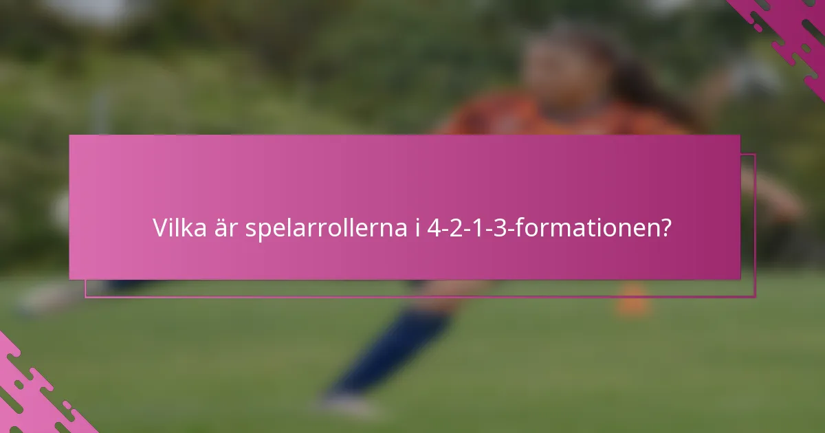 Vilka är spelarrollerna i 4-2-1-3-formationen?