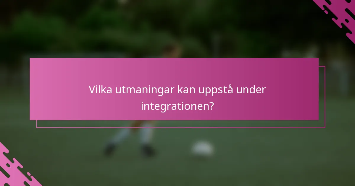 Vilka utmaningar kan uppstå under integrationen?